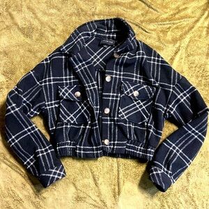 Timing Black and White Cropped Jacket